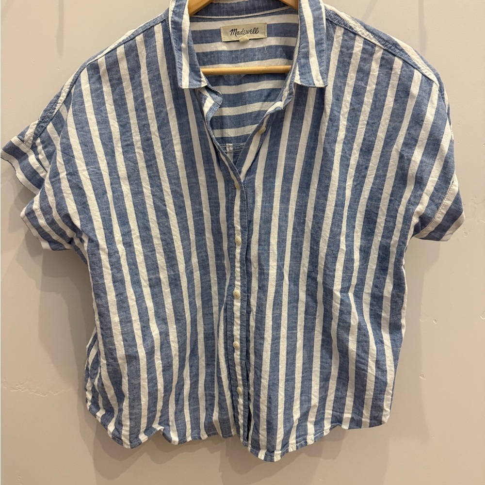 Madewell Blue and White Striped Shirt
